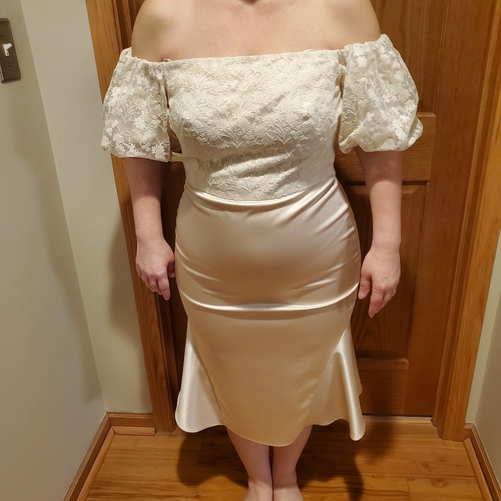 Casual Wedding Dress Off White